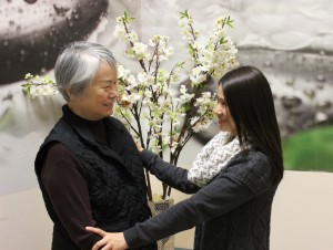 caring staff greeting adult at the medical adult day care